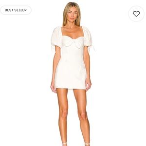 MORE TO COME Amora Bow Mini Dress in White